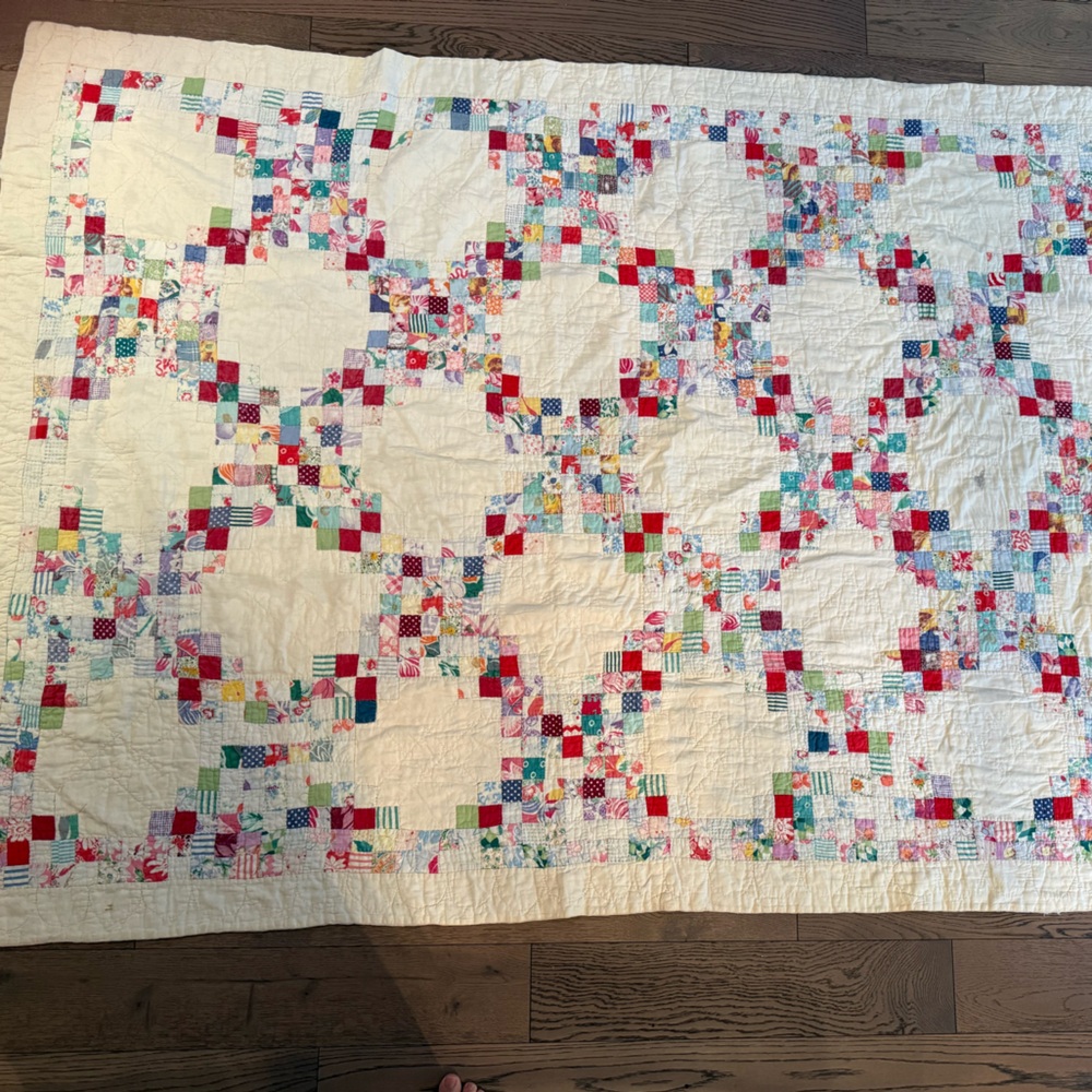 Vintage Handmade Patchwork Quilt – 78”*56”